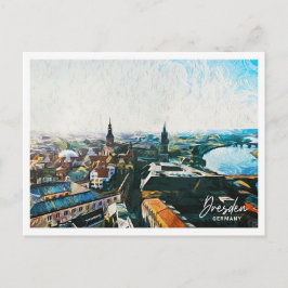 Dresden Tysklanda, vackra oljefärg liggande Vykort