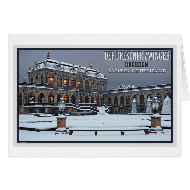 Dresden - Zwinger slottvinter LS Hälsningskort (Framsidan Horizontal)