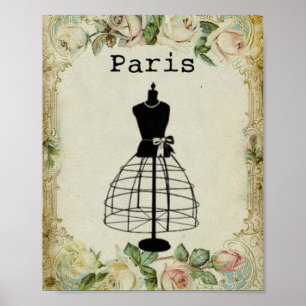 Dresformulär vintage Paris Mode Poster