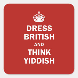 Dress British and Tänka Yiddiska Fyrkantigt Klistermärke