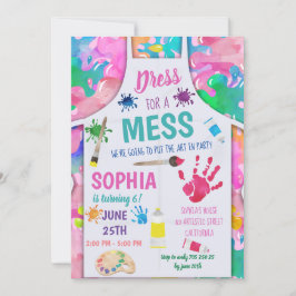 Dress för en målning av Party Art Girl Birthday Inbjudningar