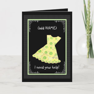 Dress för GULTEN VÅR-Flower Girl-namn Inbjudan