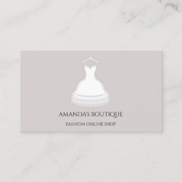 Dress Logotyp Mode Boutique Online Shop Grått Whit Visitkort