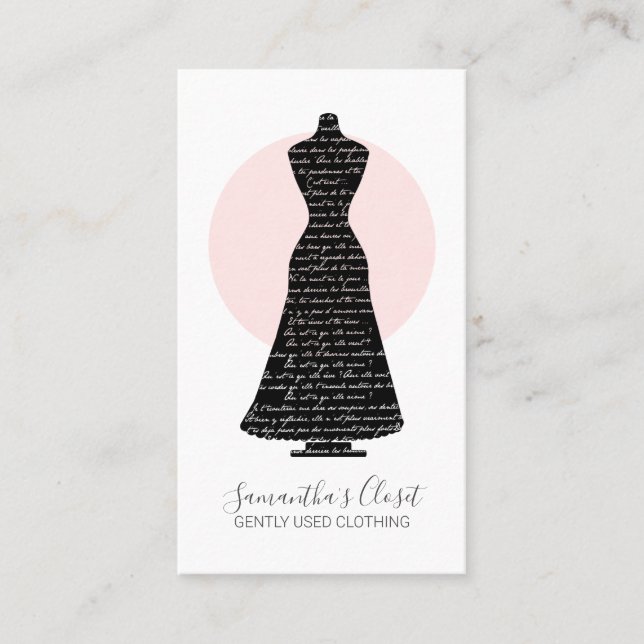 Dress Mannequin Använt Clothing Poshmark Seller Visitkort (Framsida)