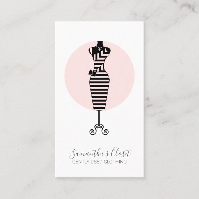 Dress Mannequin  Rosa Använt Clothing Seller Visitkort (Framsida)
