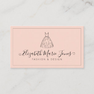 Dress Mannequin Rosa Minimalist Girly Script Visitkort