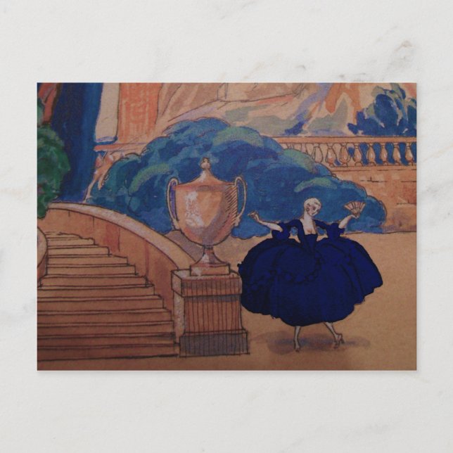 Dress Mode Plate ~ Deco Marie Antoinette Vykort (Framsida)