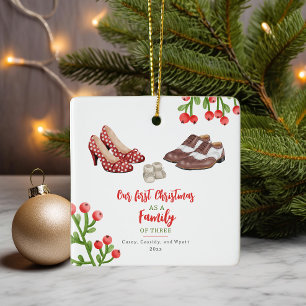 Dress Shoes Baby första jul Julgransprydnad Keramik