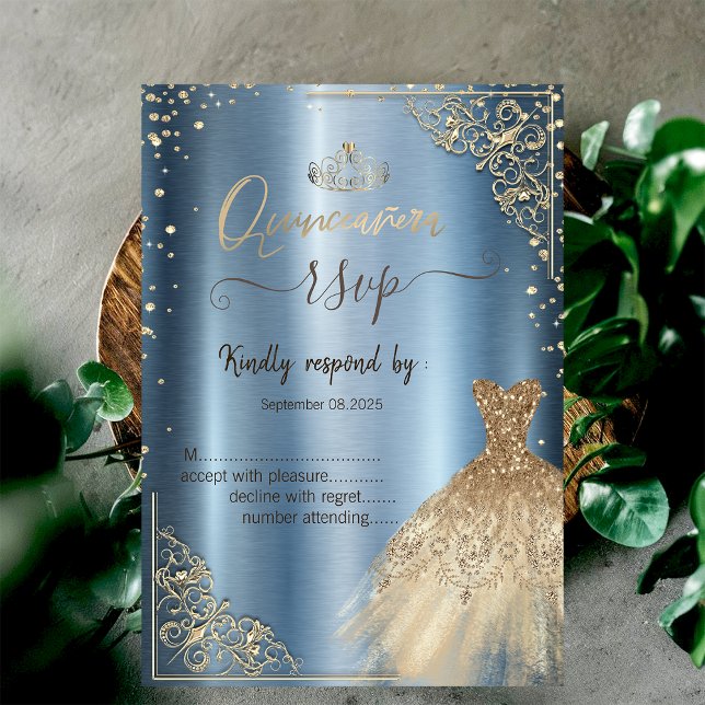 Dress Tiara,Diamonds Blue Metallic OSA Inbjudningar (Skapare uppladdad)