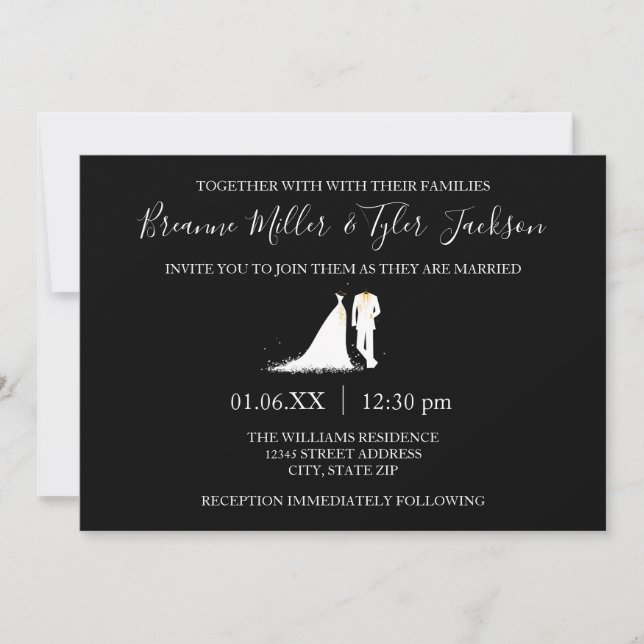 Dress & Tux - Bröllopsinbjudning Inbjudningar (Framsida)