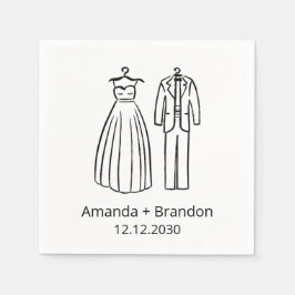 Dress Tux hand plockade Bröllop Pappersservett