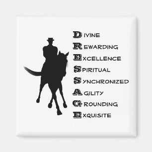 Dressage är häst och Rider Silhouette Magnet