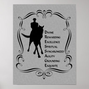 Dressage är häst och Rider Silhouette Poster