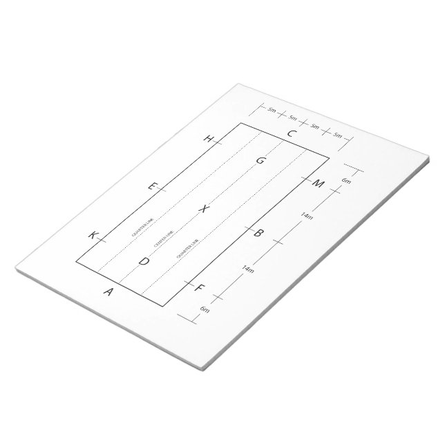 Dressage Arena Template Horse Riding Anteckningsblock (Vinklad)