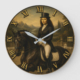 Dressage Funny Mona Lisa Horse Lover Gift Stor Klocka