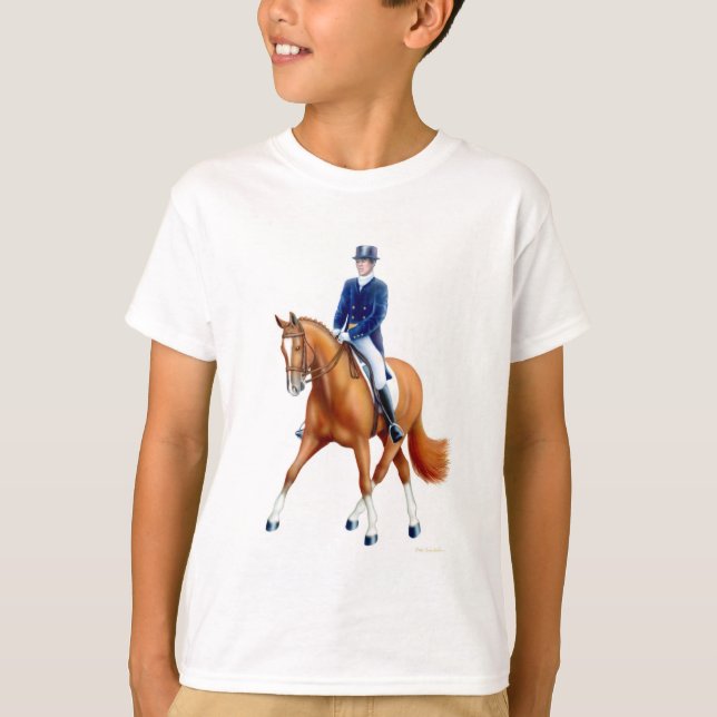 Dressage halv Pass Kids Ringer T-Shirt (Framsida)