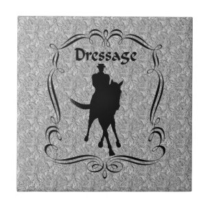 Dressage Hors och Rider Halpppass Kakelplatta