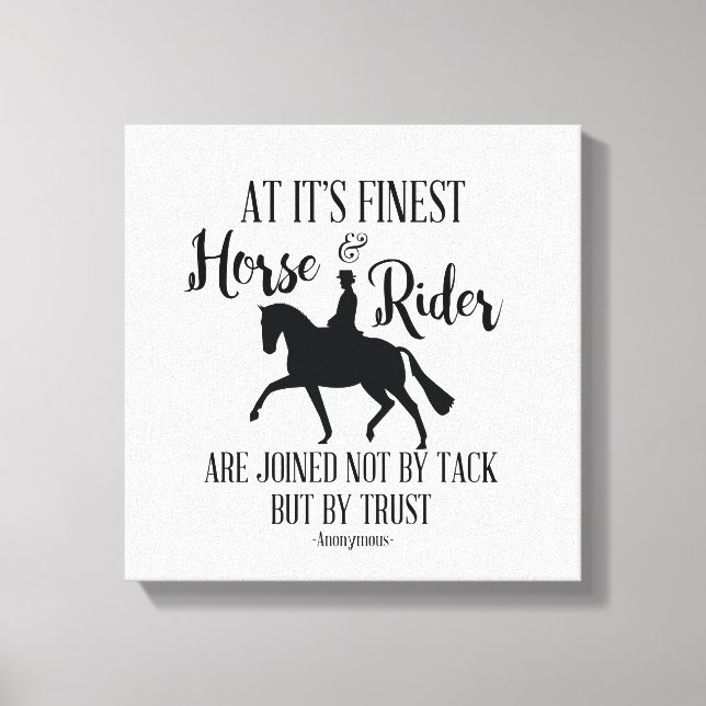 Dressage Horse and Rider Quote Wall Art Canvastryck (Framsida)