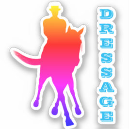 Dressage Horse and Rider Rainbow Klistermärken