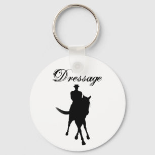 Dressage Horse and Rider Silhouette Light Nyckelring