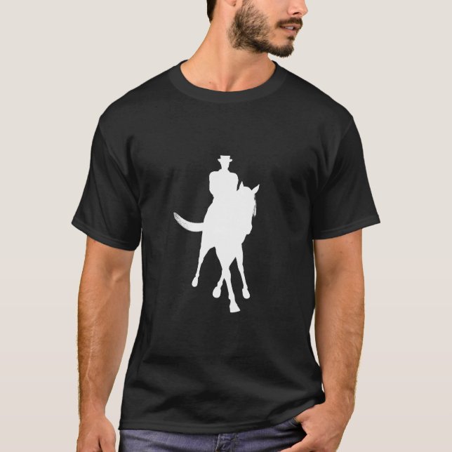 Dressage Horse and Rider Silhouette Mörk Tröja (Framsida)