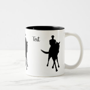 Dressage Horse and Rider Silhouette Personlig Två-Tonad Mugg