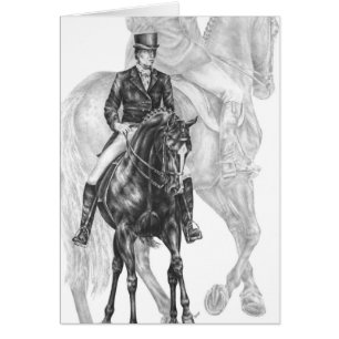 Dressage Horse HalPass Teckning av Kelli Svan Hälsningskort