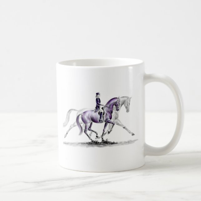 Dressage Horse in Trot Piaffe Kaffemugg (Höger)