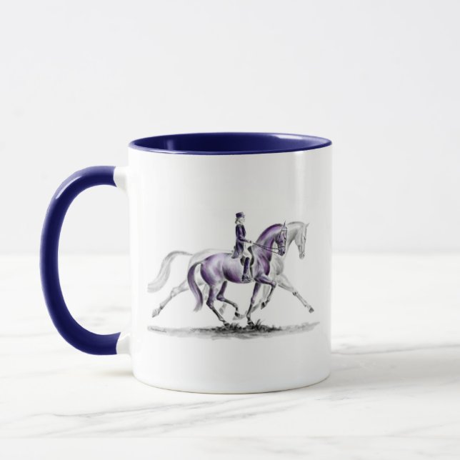Dressage Horse in Trot Piaffe Mugg (Vänster)