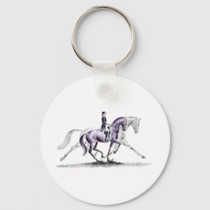 Dressage Horse in Trot Piaffe Nyckelring