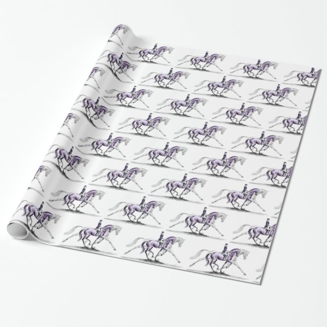 Dressage Horse in Trot Piaffe Presentpapper (Utrullad)