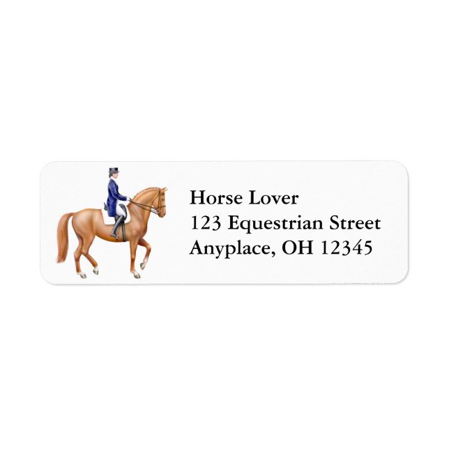 Dressage Horse Label Returadress Etikett (Framsidan)
