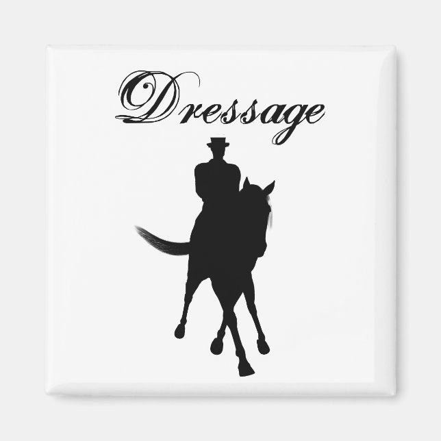 Dressage Horse och Rider Silhouette Magnet (Framsidan)