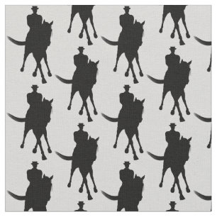 Dressage Horse och Rider Silhouette Mönster Tyg