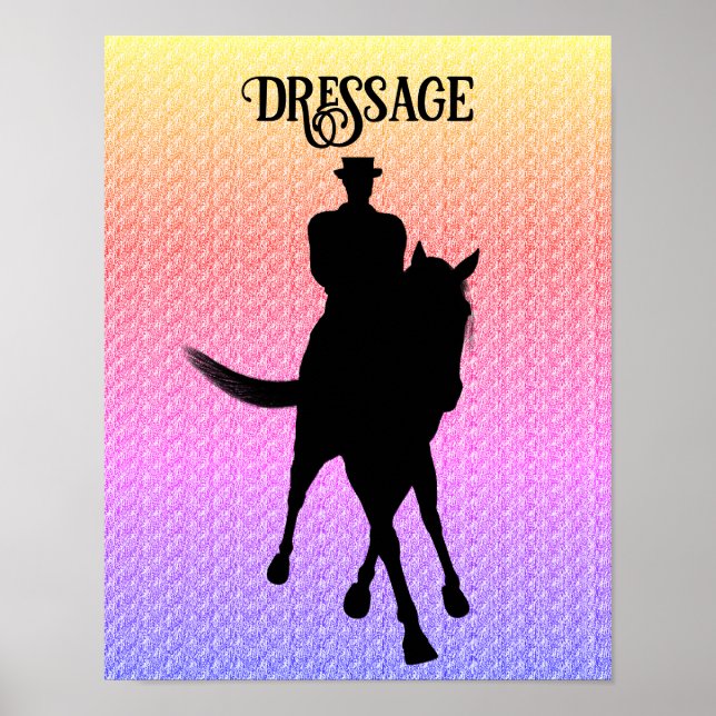 Dressage Horse och Rider Silhouette Poster (Framsidan)