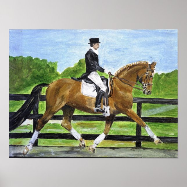 Dressage Horse Porträtt II Poster (Framsidan)