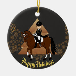 Dressage Horse Rider LÄGG TILL BILD och Namn Dekor Julgransprydnad Keramik
