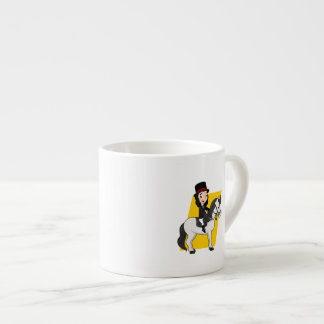 Dressage horse rider tecknad espressomugg