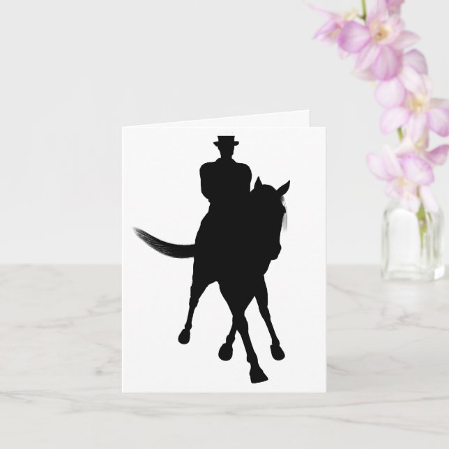 Dressage Horse Silhouette Blank Note Card Kort (Orkide)
