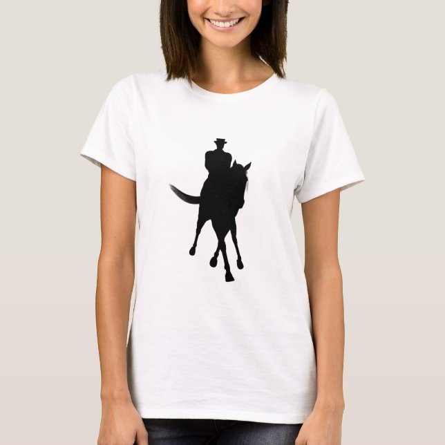 Dressage Horse Silhouette-halvpass T-shirt (Framsida)