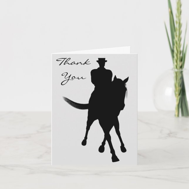Dressage Horse Silhouette Tackkort Card (Framsida)
