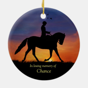 Dressage Horse Sympathy Memorial Julgransprydnad Keramik