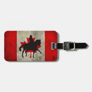 Dressage Horse with Canadian Flagga Patriotic Bagagebricka