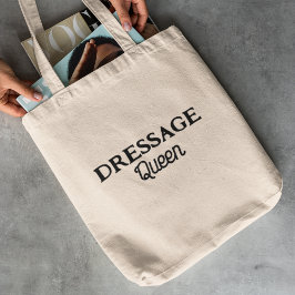 Dressage Queen Black Retro-skript Equestrian Namn Tygkasse