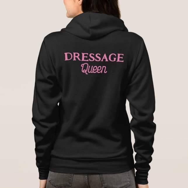 Dressage Queen Cute Rosa Retro Script Equestrian T Shirt (Baksida)