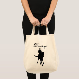Dressage Rider and Horse Silhouette Light Tygkasse