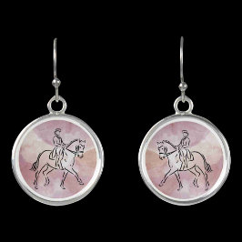Dressage Rider Line Teckning Mauve Lila Örhängen