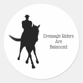 Dressage Riders är balanserade hästar Runt Klistermärke