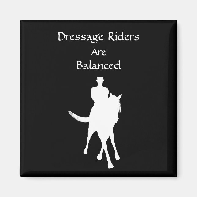 Dressage Riders is Balanced Horse Mörk Magnet (Framsidan)