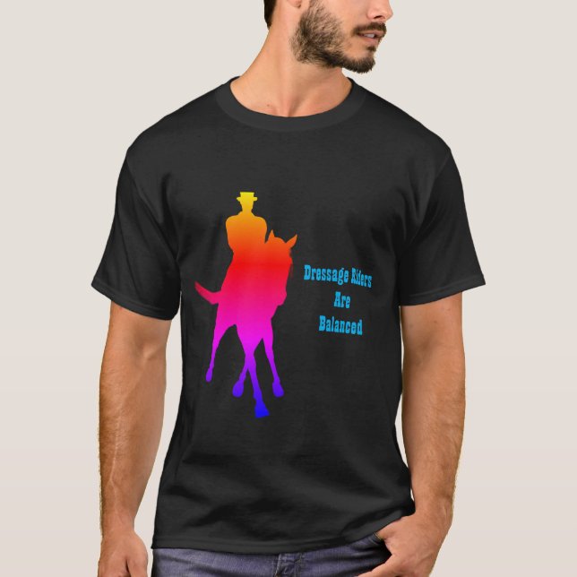 Dressage Riders is Balanced Rainbow T Shirt (Framsida)